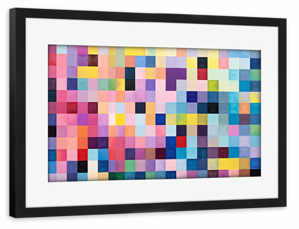 Poster mit Rahmen schwarz "Bunte Kunst der Pixel" artboxONE - Abstrakt,Geometrie