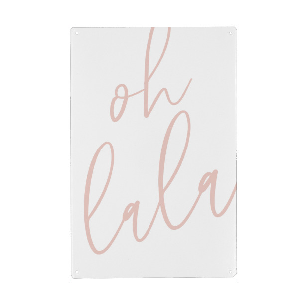 Holzbild "Oh lala Typografie Rosa" artboxONE - Typografie,Liebe,Lustig