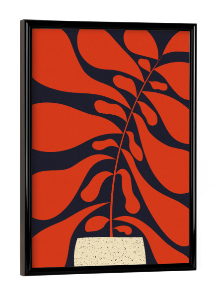 Poster mit schwarzem Rahmen "Galitsyna - Lazy Plant" artboxONE - Natur,Floral,Abstrakt