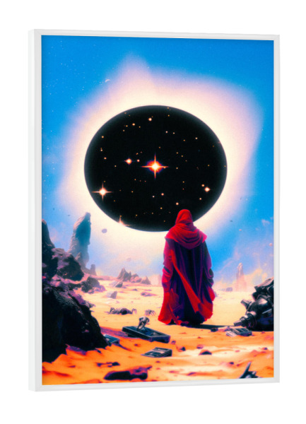 Poster mit weißem Rahmen "Kosmischer Wächter" artboxONE - Natur,Menschen,Fiktion,Galaxy