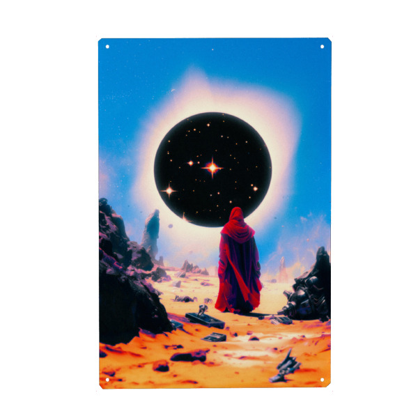 Metall Poster "Kosmischer Wächter" artboxONE - Natur,Menschen,Fiktion,Galaxy