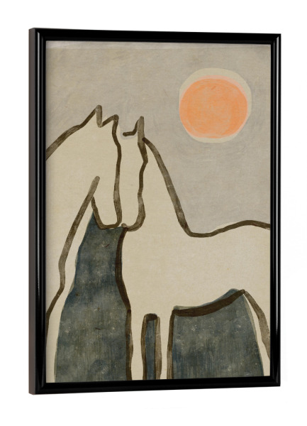 Poster mit schwarzem Rahmen "Horses At Sunset" artboxONE - Tiere,Abstrakt,Für Mama