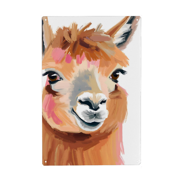Holzbild "Kleines Alpaka" artboxONE - Für Kinder,Tiere,Abstrakt - Alpaka,Kamel,Kamelart,Tier,Kleines alpaka,Tierwelt,Lasttier,Acryl