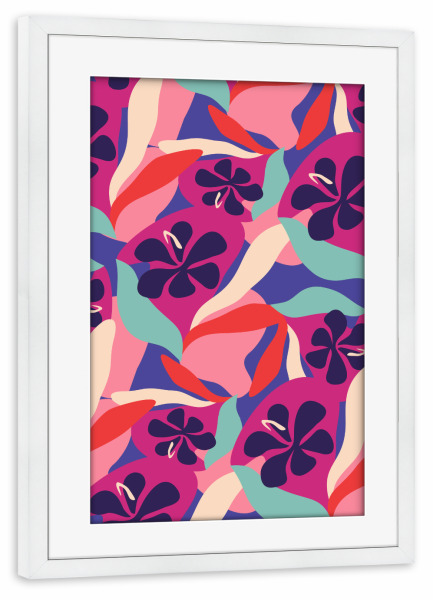 Poster mit Rahmen weiß "Blühende Ästhetik" artboxONE - Floral,Abstrakt