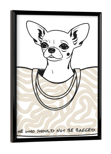 Poster mit schwarzem Rahmen "He Who Should Not Be Bagged" artboxONE - Tiere,Abstrakt