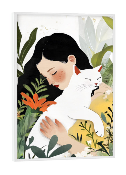 Poster mit weißem Rahmen "Ich liebe dich, Kitty C" artboxONE - Floral,Tiere,Menschen - Porträt,Katze,Kätzchen,Tier,Dame,Liebe