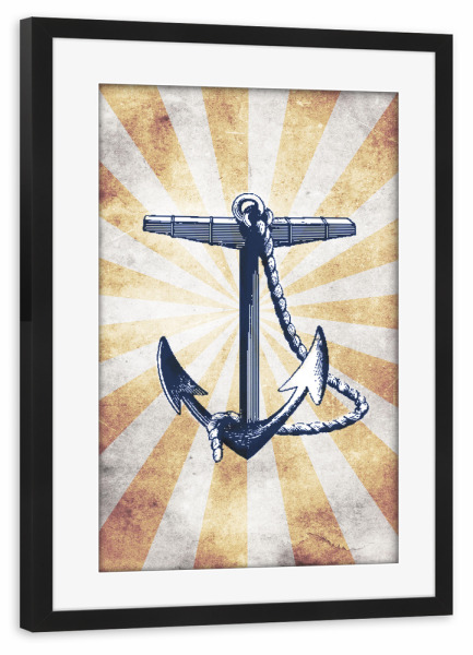 Poster mit Rahmen schwarz "Anchor vintage" artboxONE - Reise,Unterwasser,Reise / Länder