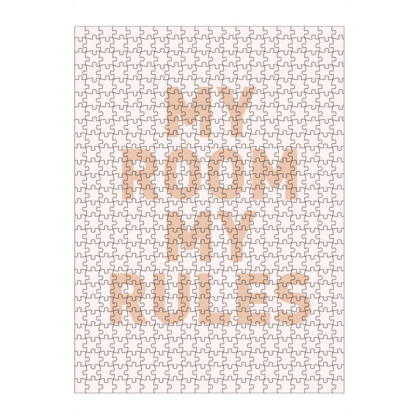 Puzzle Ravensburger "My Room my Rules - Schild Apricot" artboxONE - Typografie,Für Kinder,Menschen,Für Mama,Lustig