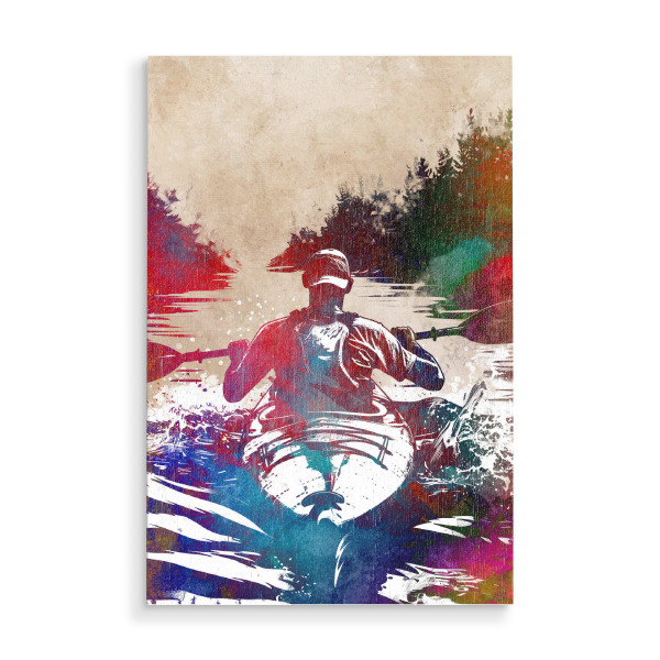 Holzbild "Kajaksport Kunst F" artboxONE - Sport,Sport / Sommerspiele - Kajak,Kajakfahren,Sport,Schwimmen,Grafik
