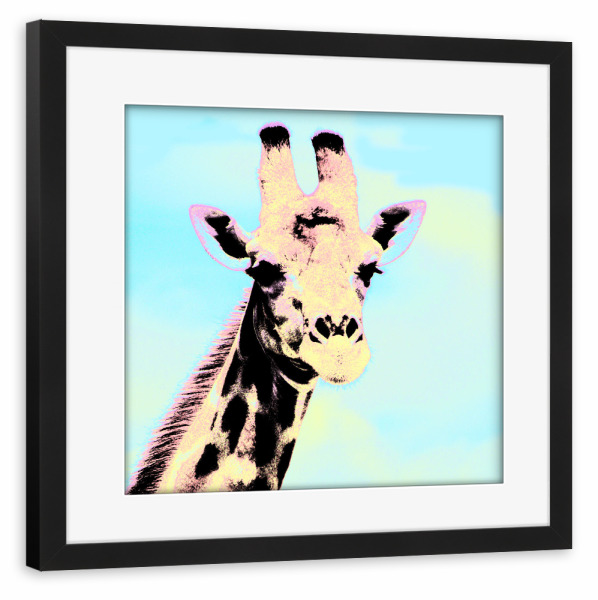 Poster mit Rahmen schwarz "Giraffe Pop-Art" artboxONE - Natur,Reise,Tiere,Reise / Afrika,Reise / Länder