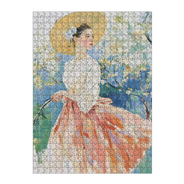 Puzzle Ravensburger "Frau mit Kirschblüte" artboxONE - Natur,Abstrakt,Menschen,Fashion,Städte / Tokio