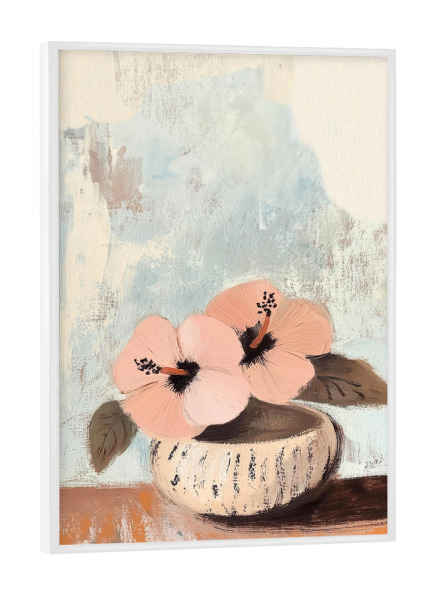 Poster mit weißem Rahmen "Tropical Hibiscus" artboxONE - Natur,Floral