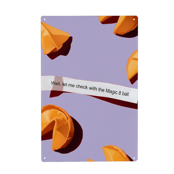 Metall Poster "Glückskeks & die magische 8 Kugel" artboxONE - Typografie