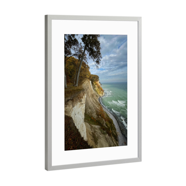 Poster mit Rahmen Silber "Kreidefelsen Insel Rügen" artboxONE - Natur,Reise,Floral,Reise / Strand und Meer - Kreidefelsen,Inselrügen