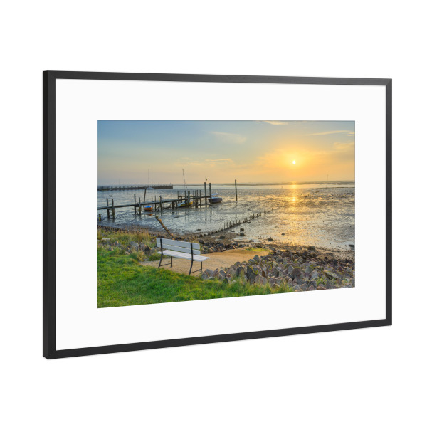 Poster mit Rahmen Schwarz (Metallic) "Ein Platz am Wattenmeer" artboxONE - Natur,Reise,Reise / Strand und Meer