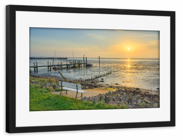 Poster mit Rahmen schwarz "Ein Platz am Wattenmeer" artboxONE - Natur,Reise,Reise / Strand und Meer