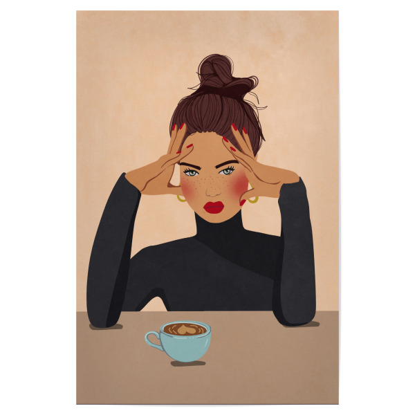 Poster 30x20 cm "Erstmal Kaffee" artboxONE - Essen & Trinken,Fashion,Für Mama,Lustig