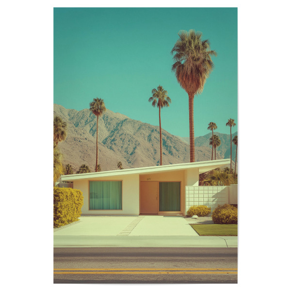 Poster "Palm Springs Retro Bungalow" artboxONE - Natur,Architektur,Reise / Länder