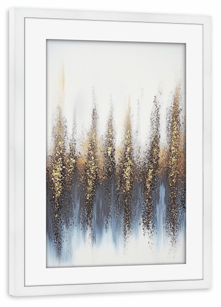 Poster mit Rahmen weiß "Goldener Horizont Akzent" artboxONE - Natur,Abstrakt,Marmor