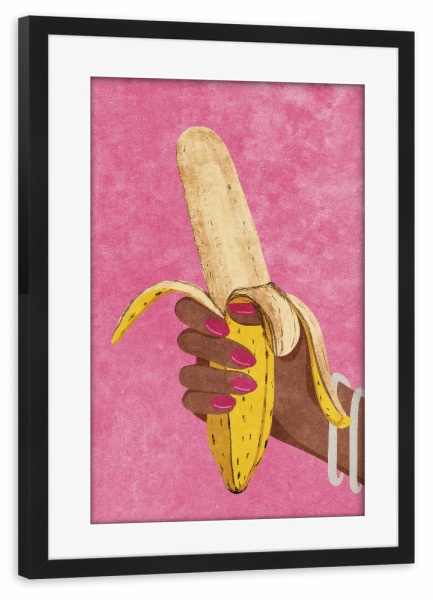 Poster mit Rahmen schwarz "Banana" artboxONE - Liebe,Für Papa,Männer,Essen & Trinken / Obst & Gemüse