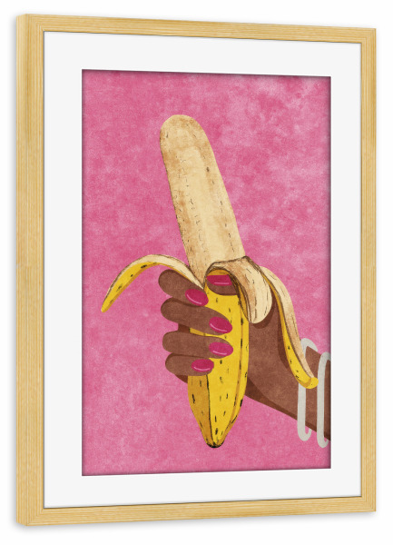 Poster mit Rahmen kiefer "Banana" artboxONE - Liebe,Für Papa,Männer,Essen & Trinken / Obst & Gemüse