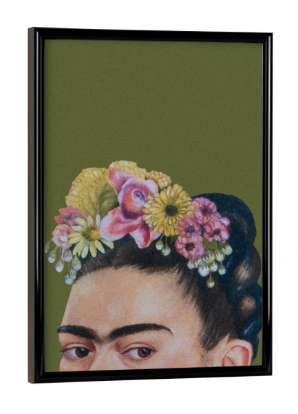 Poster mit schwarzem Rahmen "Halbe Frida grün" artboxONE - Natur,Floral,Menschen