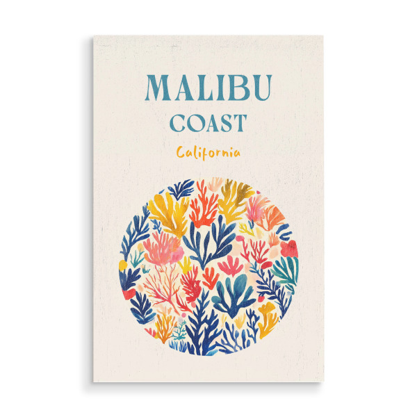 Holzbild "Kreative Malibu Korallen" artboxONE - Typografie,Natur,Reise / Strand und Meer