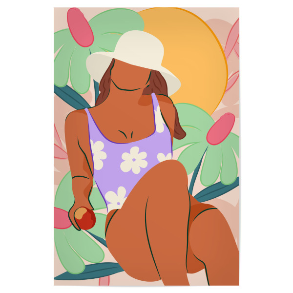 Poster "Blumenfelder und Sonnenschein" artboxONE - Floral,Menschen