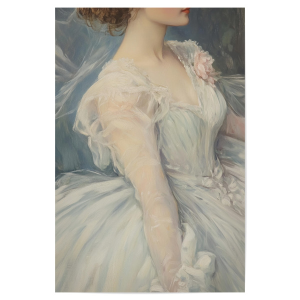 Poster "Feminines Kleid" artboxONE - Menschen,Fashion,Für Mama - Feminin,Viktorianisch,Kleid,Weißes kleid,Hochzeit,Hochzeitskleid