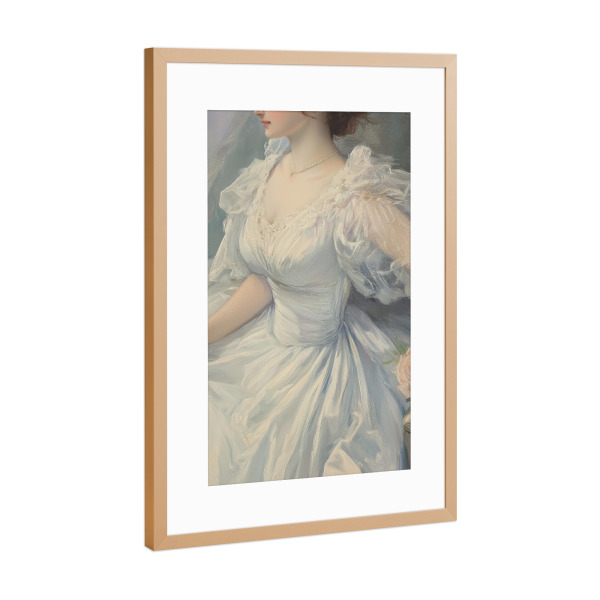 Poster mit Rahmen Kupfer "Viktorianisches weißes Kleid" artboxONE - Menschen,Liebe,Fashion,Für Mama