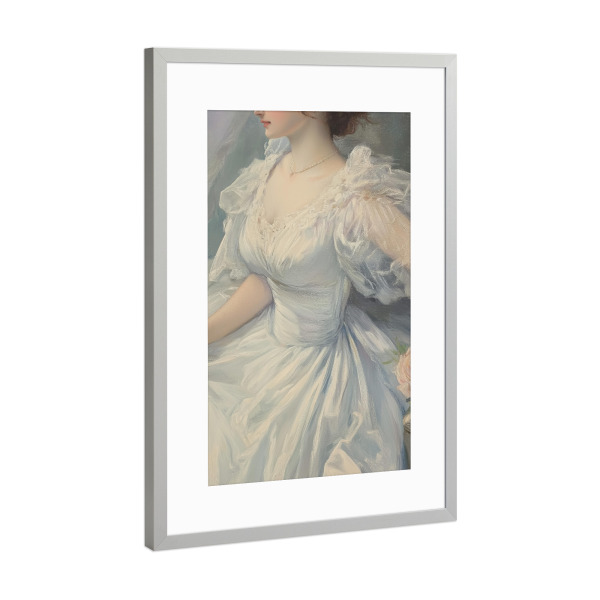 Poster mit Rahmen Silber "Viktorianisches weißes Kleid" artboxONE - Menschen,Liebe,Fashion,Für Mama