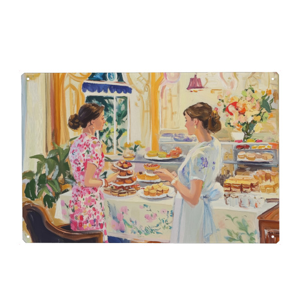 Holzbild "Bäckerei" artboxONE - Essen & Trinken,Abstrakt,Fashion - Frau,Bäckerei,Café,Küchenplakat,Café,Bäckerei