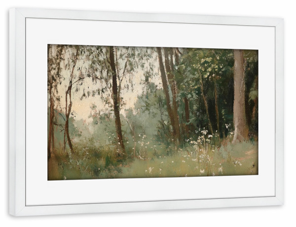 Poster mit Rahmen weiß "Grüner Wald" artboxONE - Natur,Reise,Abstrakt,Reise / Länder - Wald,Grüner wald,Holz,Der wald,Baum,Landschaft