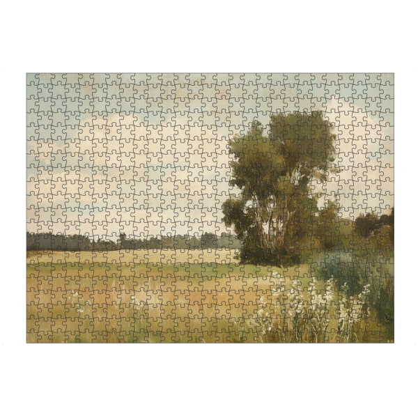 Puzzle Ravensburger "Feld auf dem Land" artboxONE - Natur,Reise,Reise / Länder - Grünes feld,Frühlingsfeld,Landschaft,Feld,Vintage-poster