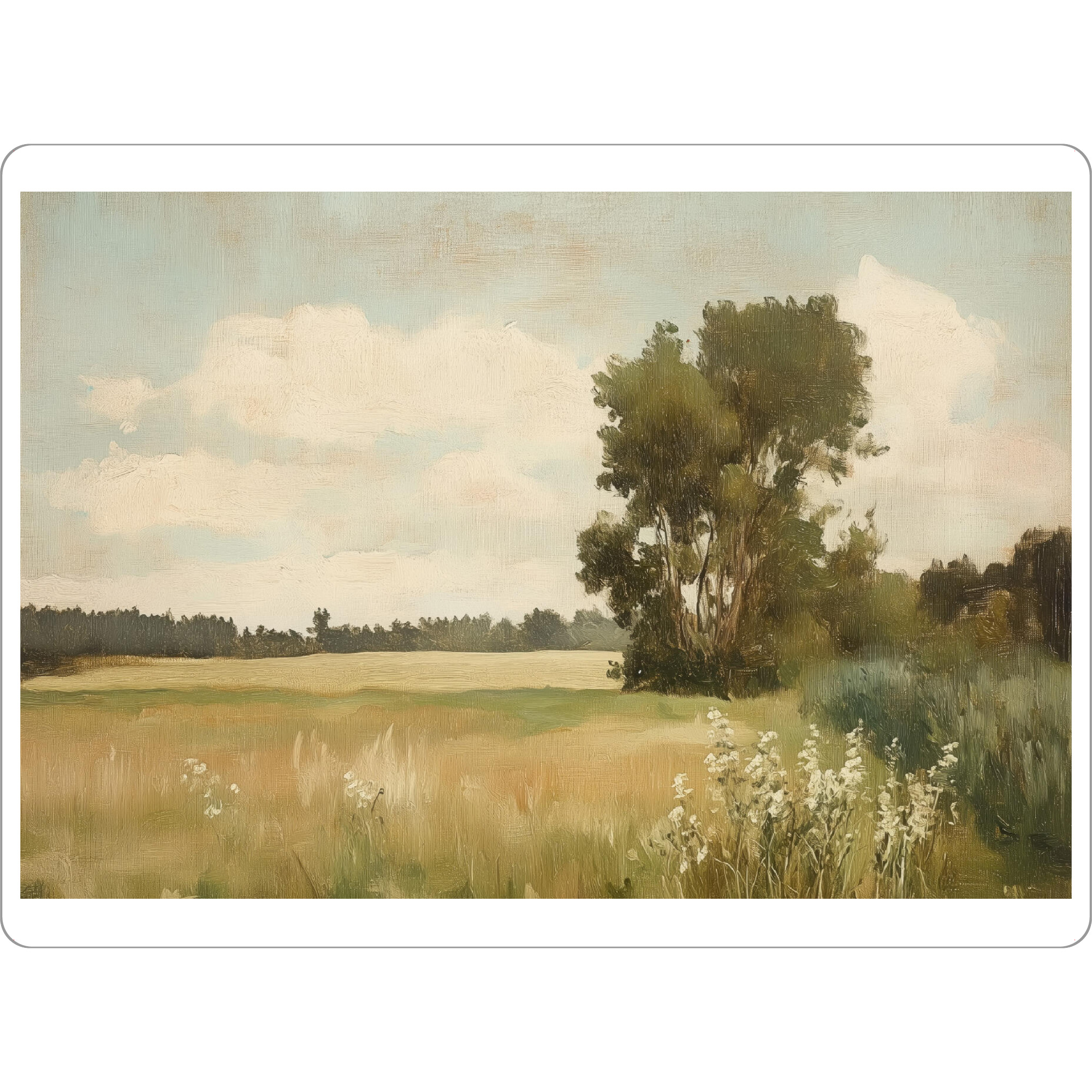 Tischset "Feld auf dem Land" artboxONE - Natur,Reise,Reise / Länder - Grünes feld,Frühlingsfeld,Landschaft,Feld,Vintage-poster - Bild grünes feld