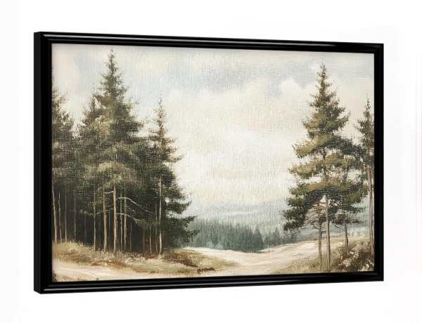 Poster mit schwarzem Rahmen "Vintage Kiefern" artboxONE - Natur,Reise,Floral - Kiefer,Vintage-gemälde,Kiefernwald,Kiefer,Wald,Holz,Landschaft