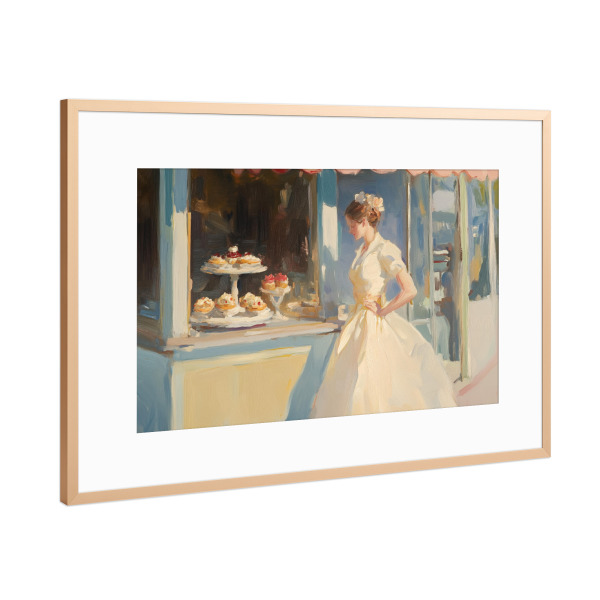 Poster mit Rahmen Kupfer "Konditorei" artboxONE - Essen & Trinken,Abstrakt,Städte / Paris - Konditorei,Bäckerei,Kuchen,Café,Café-poster,Café-dekor