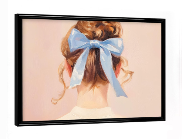 Poster mit schwarzem Rahmen "The girl with blue ribbon" artboxONE - Für Kinder,Abstrakt,Fashion
