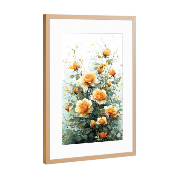 Poster mit Rahmen Kupfer "Rosen Garten (matart)" artboxONE - Natur,Floral - Rosen,Blumen,Garten,Natur,Modern,Kunst