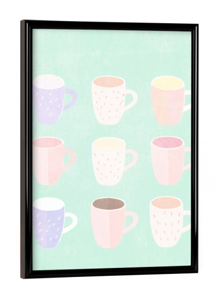 Poster mit schwarzem Rahmen "Kaffeeliebe im Pastell" artboxONE - Essen & Trinken,Geometrie