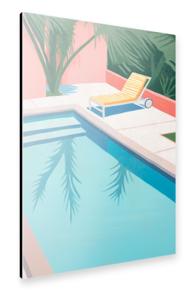 Alu-Dibond "Entspannende Pool Gartenlandschaft" 30x20 cm artboxONE