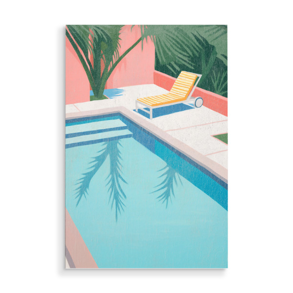 Holzbild "Entspannende Pool Gartenlandschaft" artboxONE - Natur,Reise / Strand und Meer,Reise / Länder