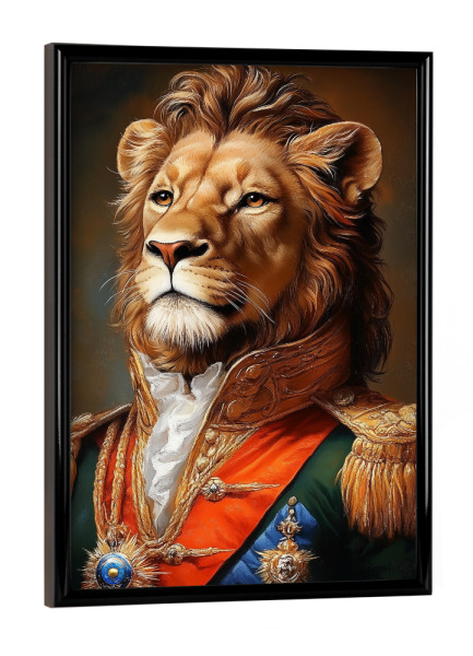 Poster mit schwarzem Rahmen "Löwe im Gothic-Stil" artboxONE - Tiere,Lustig