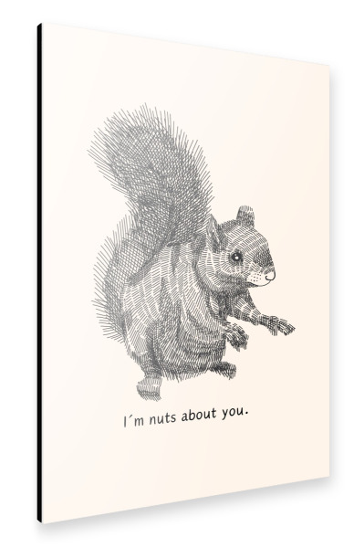 Alu-Dibond "I ́m nuts about you" 30x20 cm artboxONE