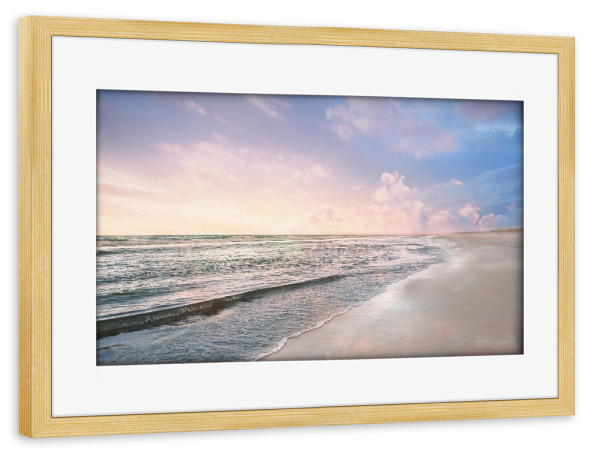 Poster mit Rahmen kiefer "Zoey Beach" artboxONE - Natur,Reise / Strand und Meer - Küste,Strand,Fotografie,Meer,Himmel
