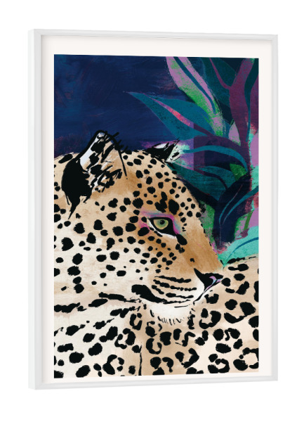 Poster mit weißem Rahmen "Majestätischer Jaguar" artboxONE - Natur,Tiere
