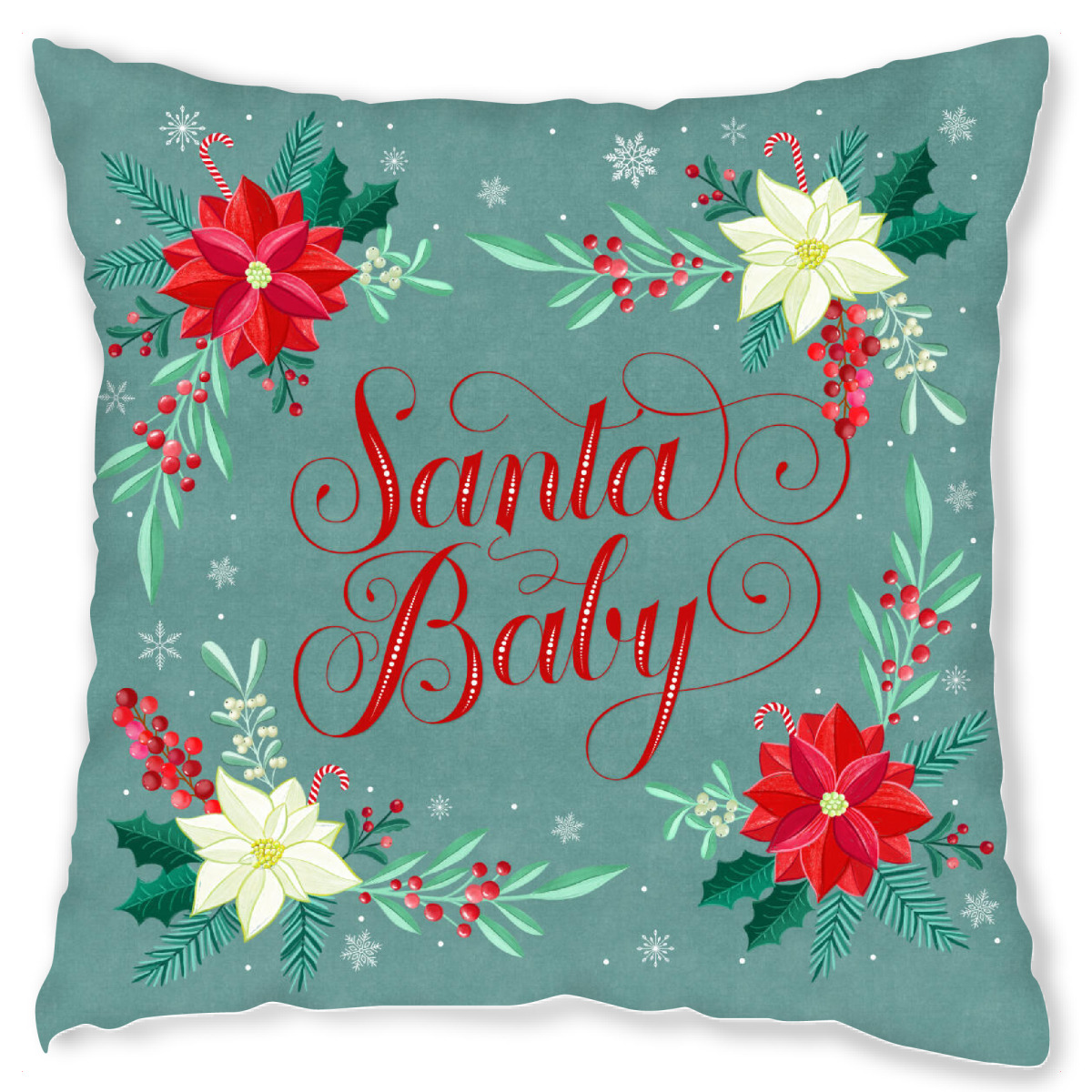 Design-Kissen "Santa Baby, Weihnachten" artboxONE - Typografie,Floral,Weihnachten
