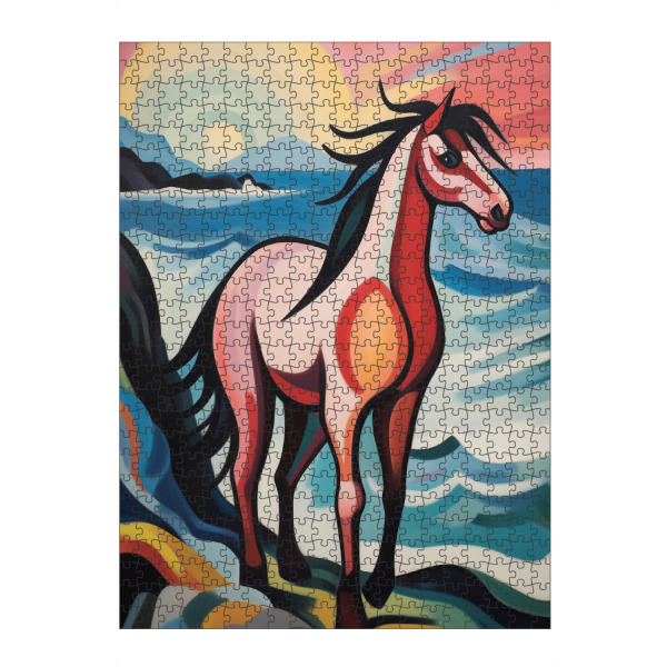 Puzzle Ravensburger "Sonnenuntergang mit Pferd" artboxONE - Natur,Tiere