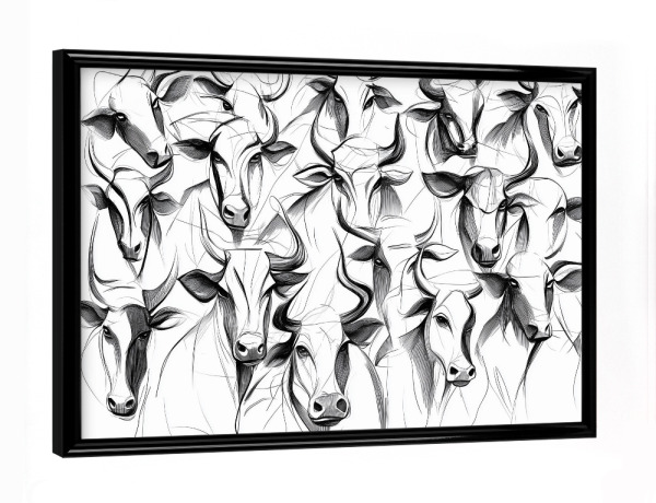 Poster mit schwarzem Rahmen "Elegante Stierbullen Darstellung" artboxONE - Natur,Tiere,Abstrakt