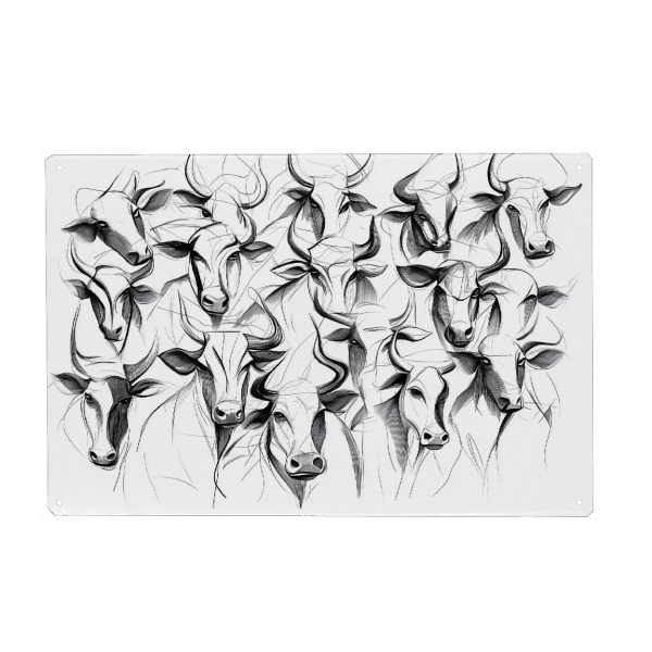 Holzbild "Elegante Stierbullen Darstellung" artboxONE - Natur,Tiere,Abstrakt